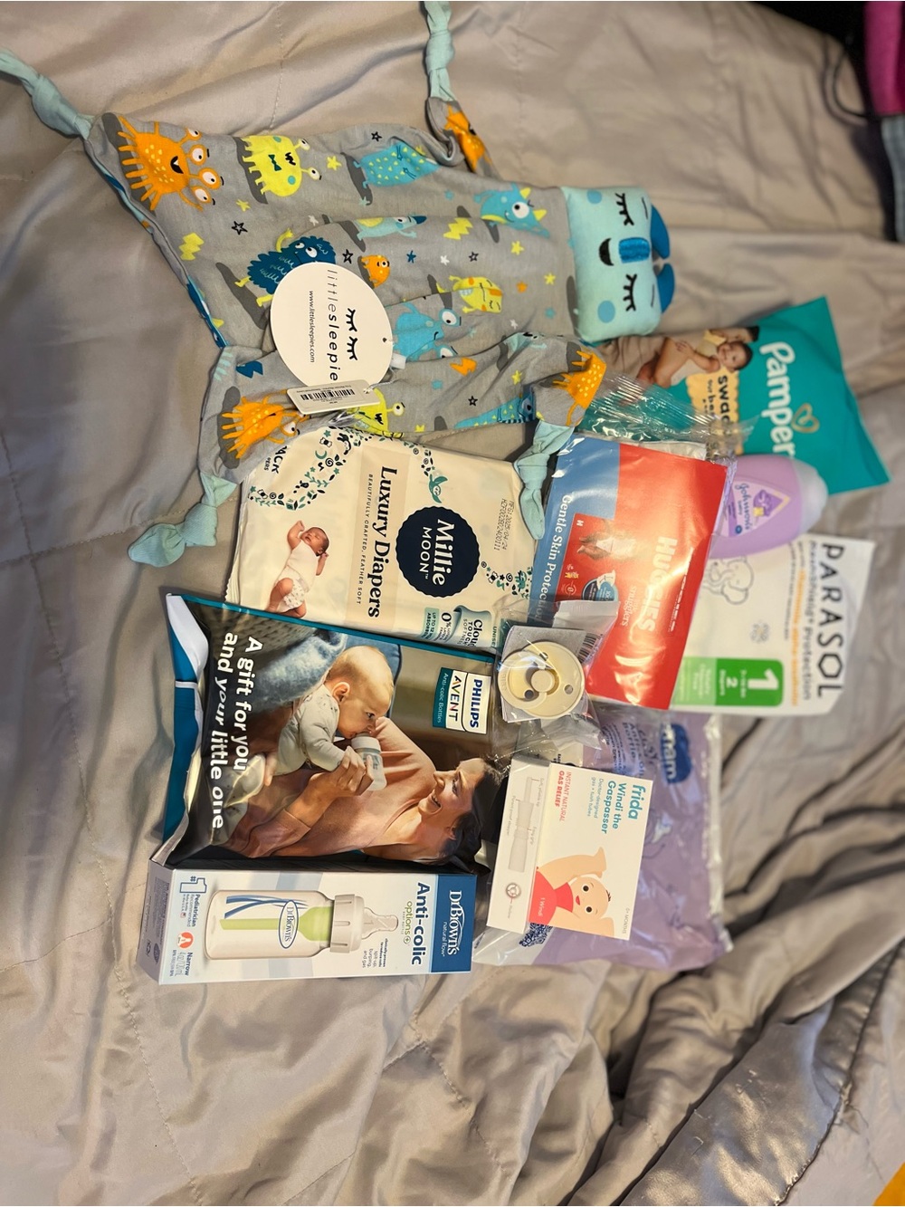 Rare Retired little sleepies monster mayhem lovey HTF and new mom bundle